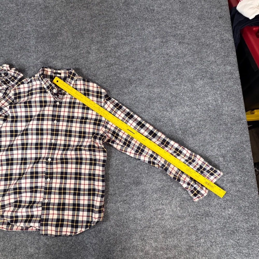 J.Crew Oxford Cotton Plaid Button-Down Shirt Men's L Classic Fit Long Sleeve - Picture 6 of 8